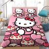 Hello K-Kitty Cute Duvet Cover Set Home Style Bedding Soft Laundry Cotton Bed 3 Piece Set Student Dormitory Gift