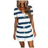 Women's Fashion Leisure Printed Loose Bandage Short Sleeve Button Jumpsuit