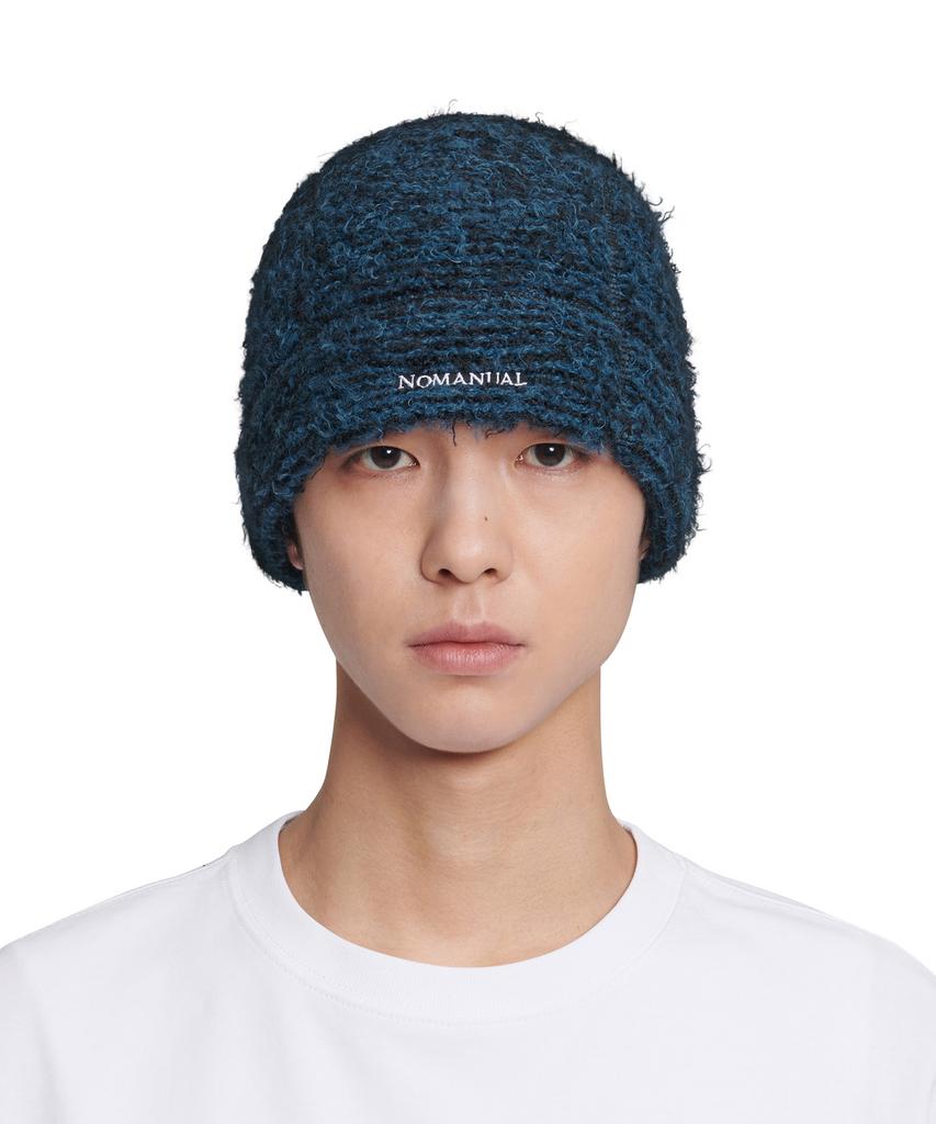 Nomaenyueol Nest Hairy Beanie - Mixed Blue