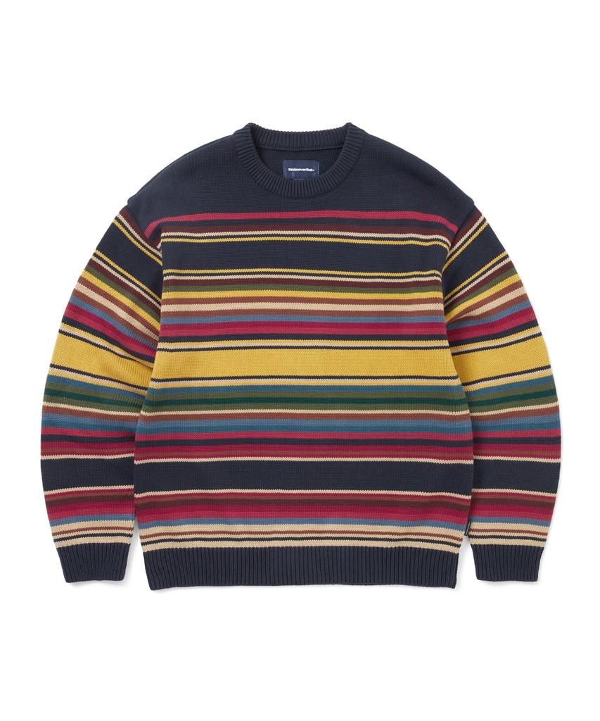 THISISNEVERTHAT Multi Striped Sweater Navy/Yellow