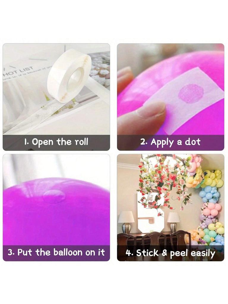 5pcs Pieces Transparent Glue Dot Adhesive Tape, 100 Glue Dots Per Roll, Movable, Double-Sided Glue Dots, 12mm Diameter, Suitable For Scrapbooking