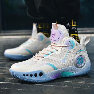 Men's Shoes Basketball Shoes High Top Fashion Star Combat Boots Youth Sports Shoes Non-slip Shock Absorption Training Shoes
