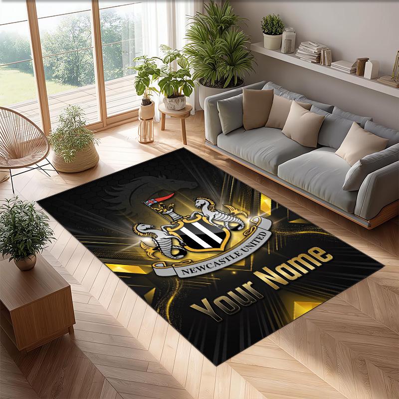 Newcastle United FC Printed Crystal Velvet Rug Non‑Slip Crystal Velvet Carpet For Sofa Bedroom Indoor Home Decoration