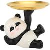 Resin Cat Decorative Tray Figurines, Panda Statue Lucky Cat Dancing Funny Cat Statue for Home, Bedroom, Office Entrance Table Decor and Gadgets