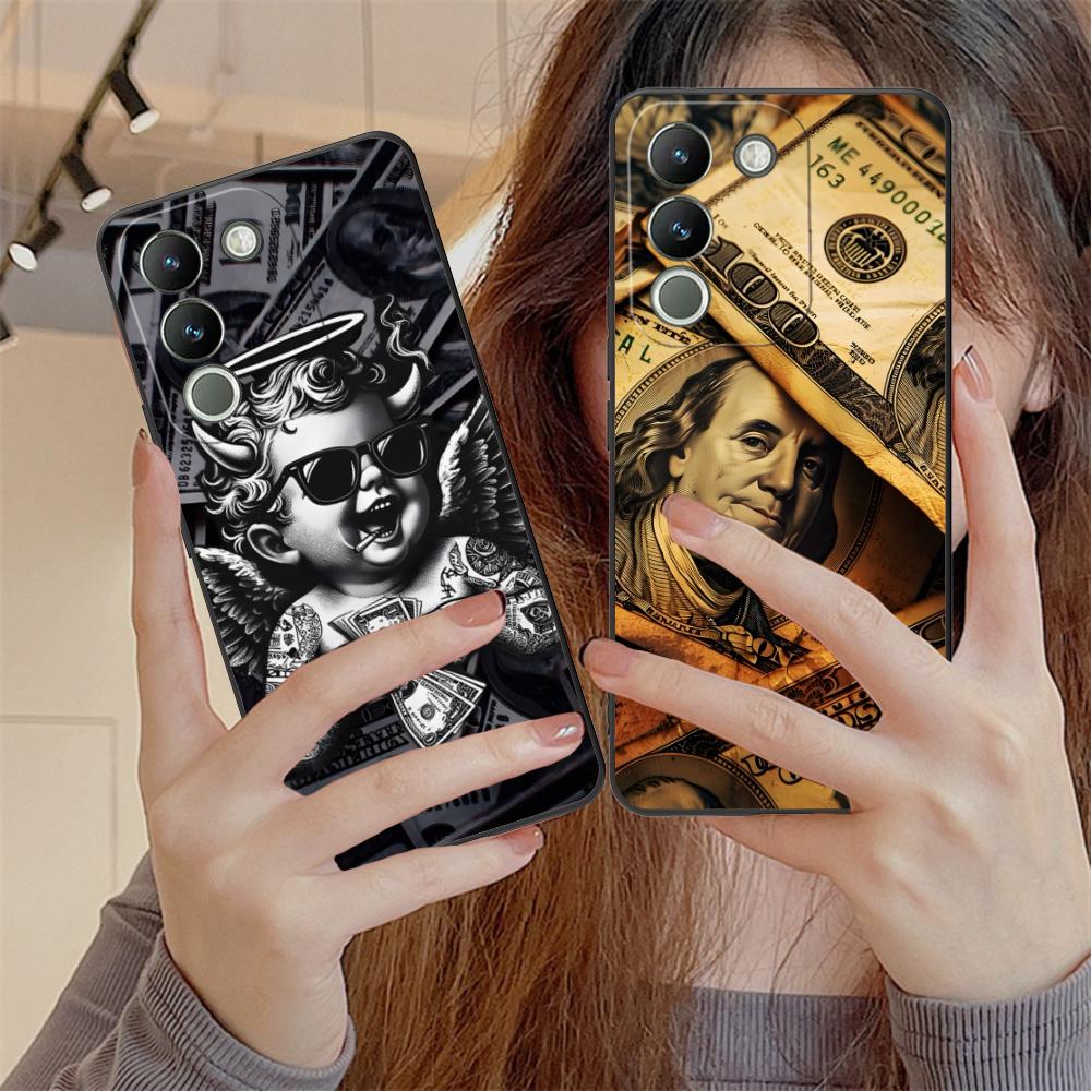 USD Dollar Matte TPU Mobile Phone Case for VIVO V60 V50 V40 V30 V29 V27 V25 V23 Pro Lite 5G Colorful Printing Cover