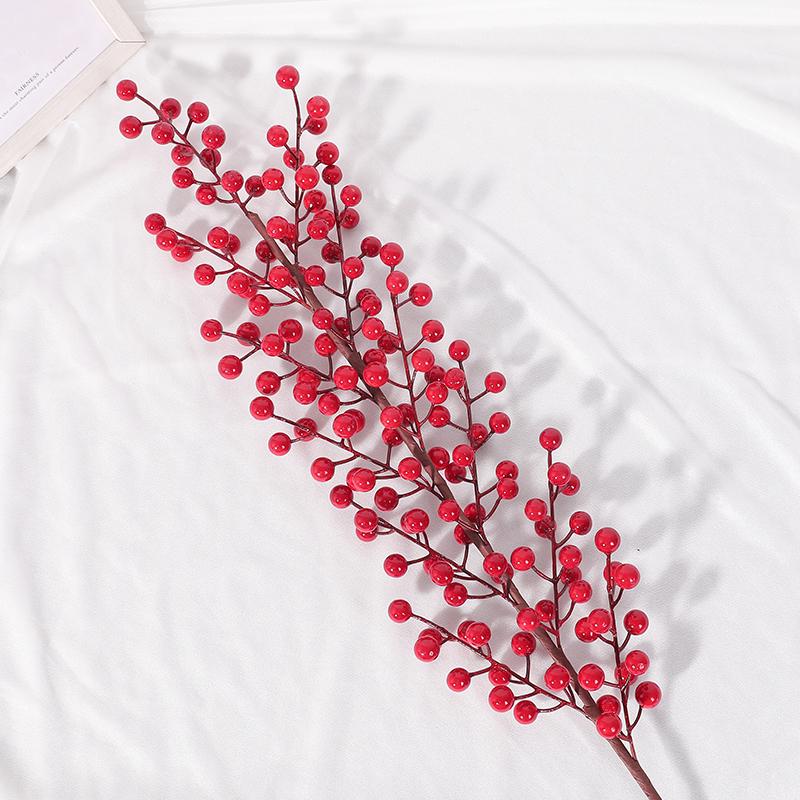 Artificial Red Fruit Bouquet Christmas Decorations Fake Plant for Home Room Decor New Year 2025 Bunch Christmas Tree Ornament
