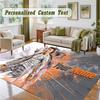 Crystal Velvet Square Rug Custom NameCristiano Ronaldo Pattern Non Slip Home Floor Decor Rug