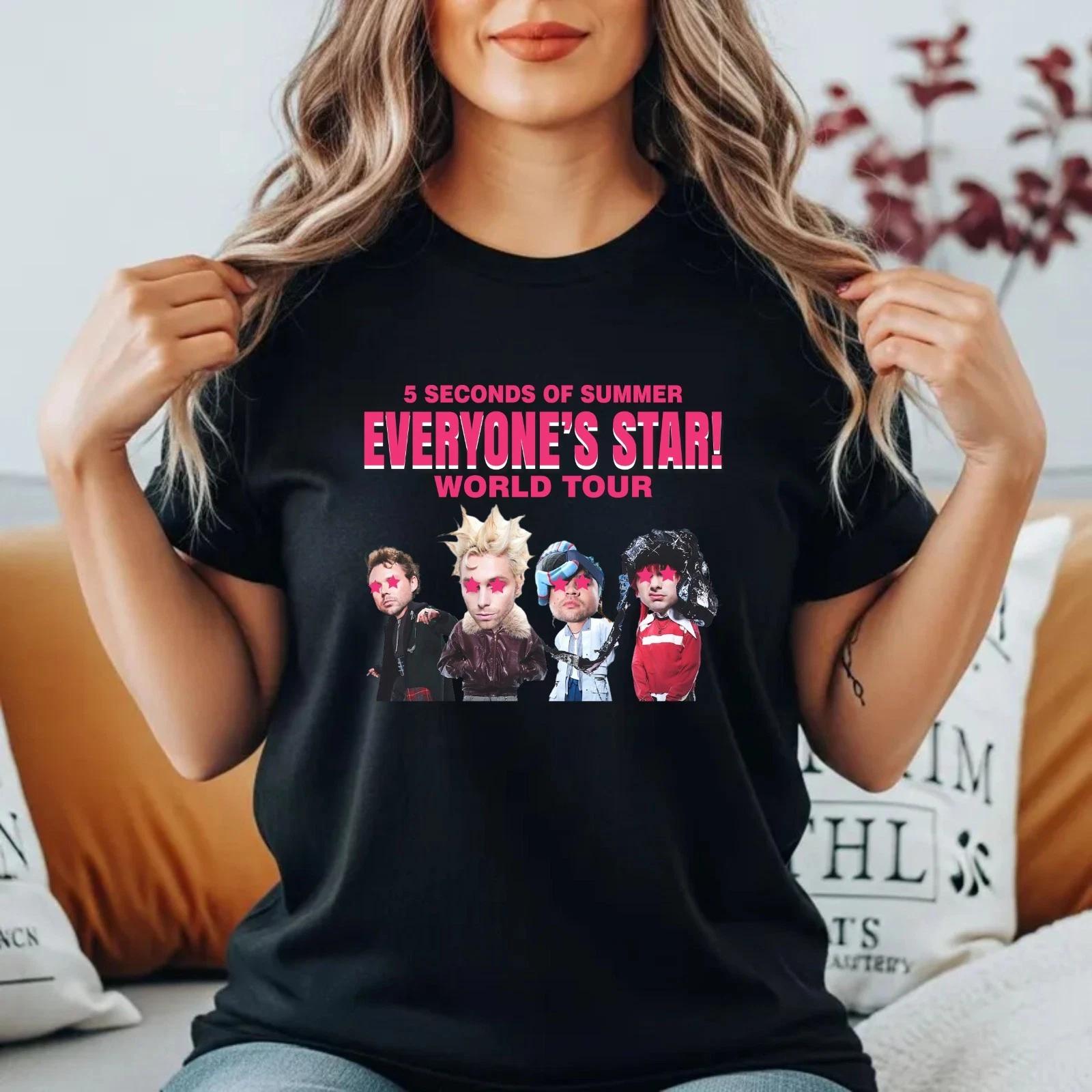 

5SOS Everyone’s Star World Tour T-T-Shirt Pop Rock Music Fan Gift Unisex Tee Top 3XL