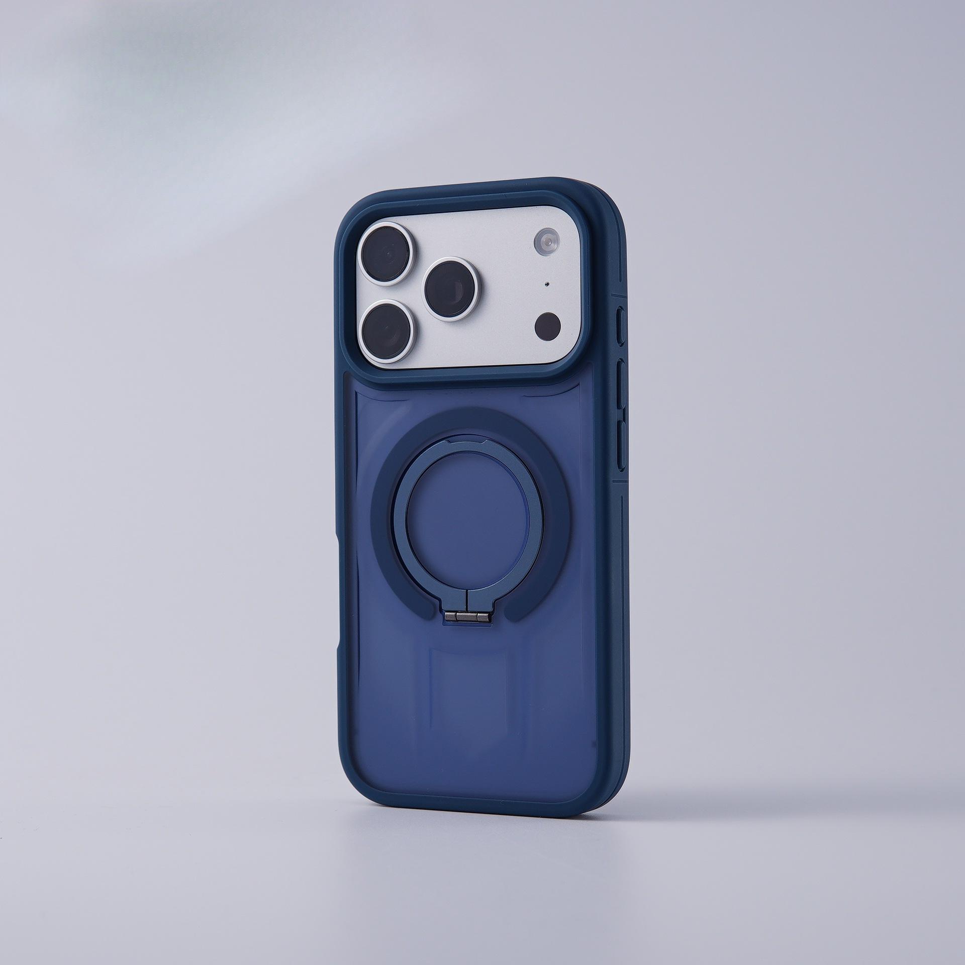 

iPhone 17 Pro Max Magnetic Ring Stand Case with Skin-Feel Cover iPhone 16