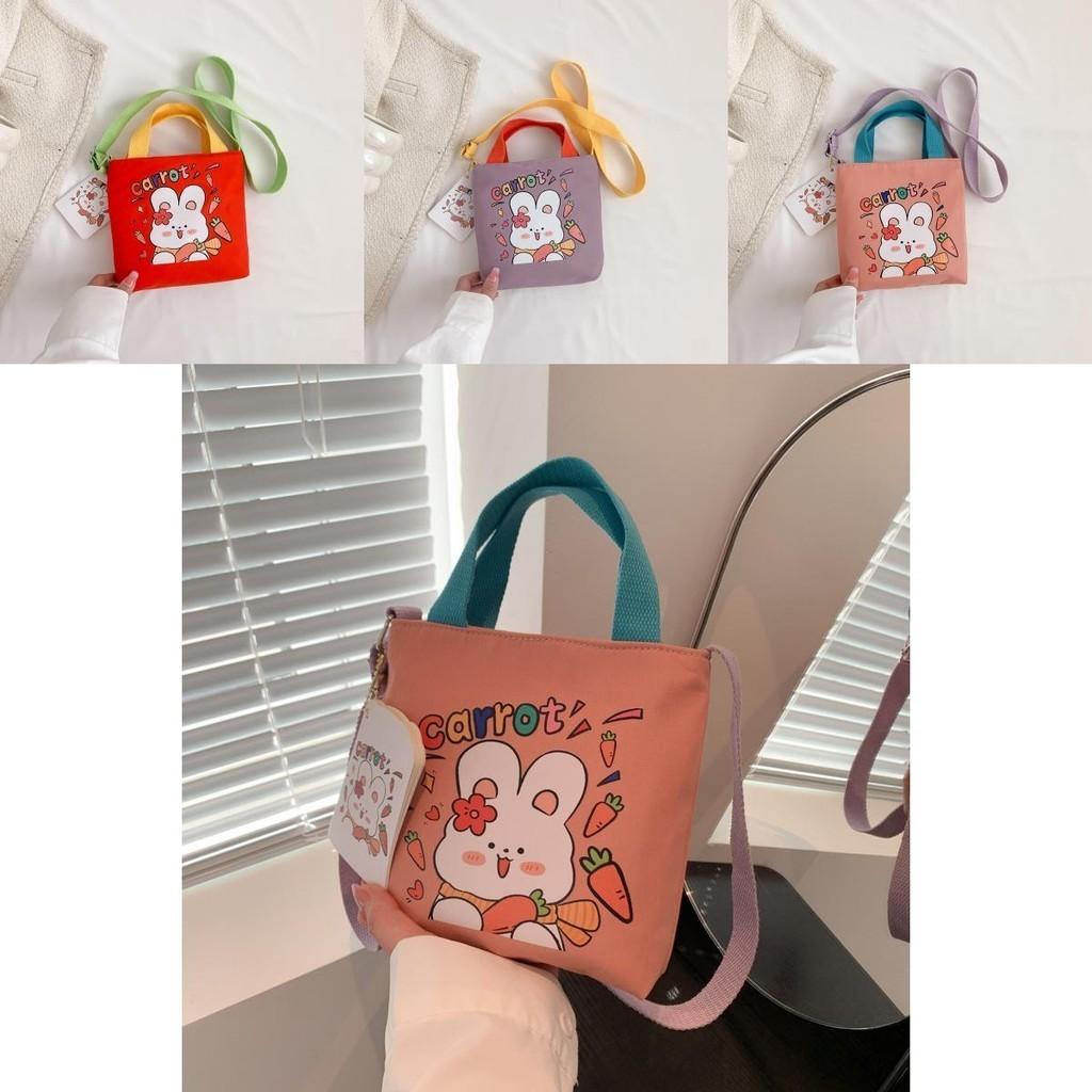 Fashionable 2023 Canvas Tote Bag Trendy Cartoon Rabbit Shoulder Bag For Women