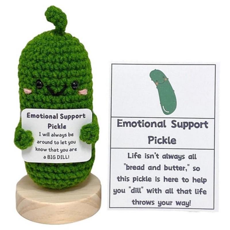 Handmade Crocheted Funny Cucumber And Potato Woolen Expression Gift Set