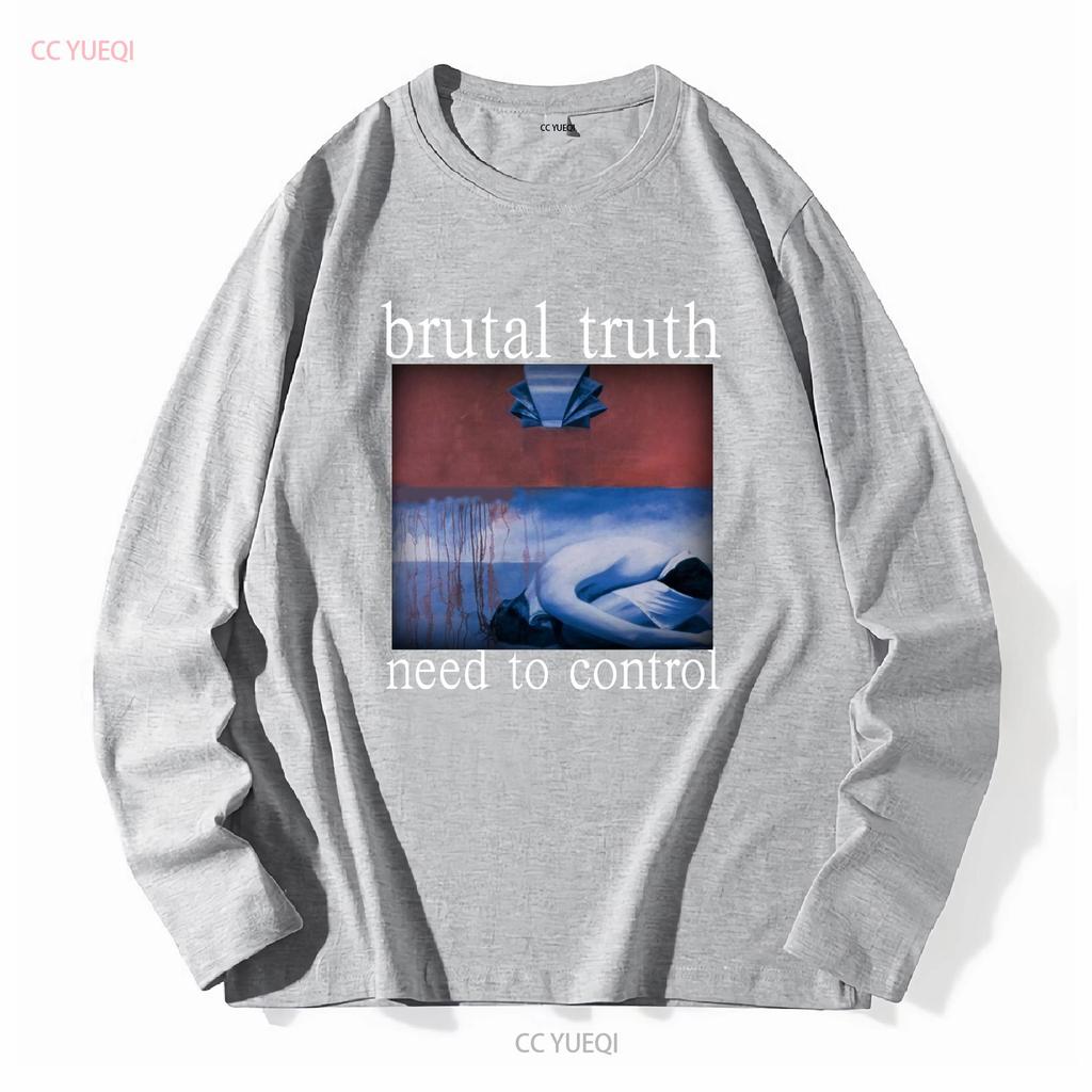 Brutal Truth Need To Control  Black T shirt TS573 vintage Washed Slightly Casual Stretched graphic Versatile homme Breathable