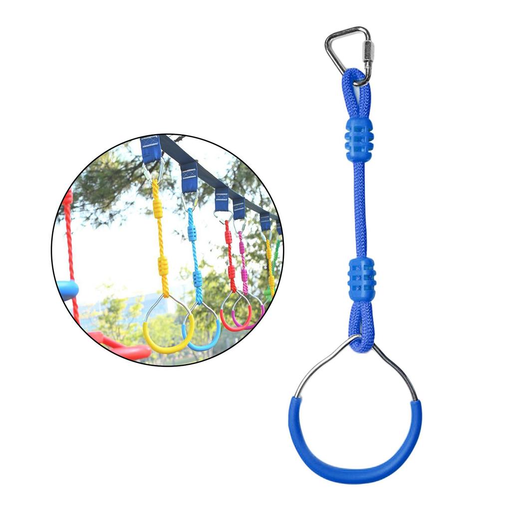 Swing Gymnastic Rings Colorful Backyard Outdoor Obstacle Ring for Kids