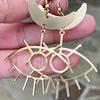 Bohemian Moon Eye Brass Earrings