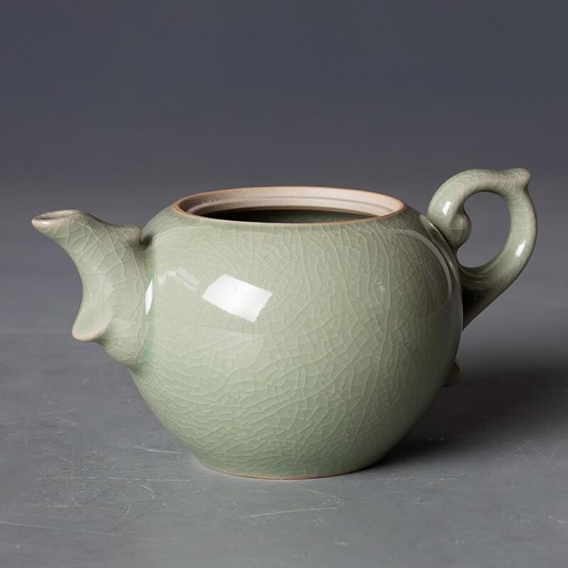Hongbao Ru Kiln Pink-Green Elegant Tea Set (1 Pot, 2 Cups)