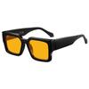 Retro Thick Rectangular Sunglasses for Men and Narrow Square Black Tie 90s Style [SHEEN KELLY] Women, Frame,