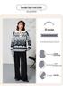 Women's Pure Wool Jacquard Knit Cardigan with Lapel - 2025 Autumn/Winter Elegant Thick Base Layer Sweater