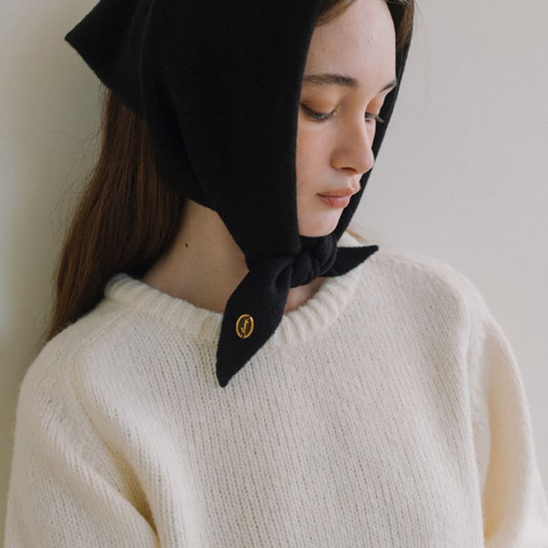 Laminez Basic Vlněná Pletená Šála - Černá