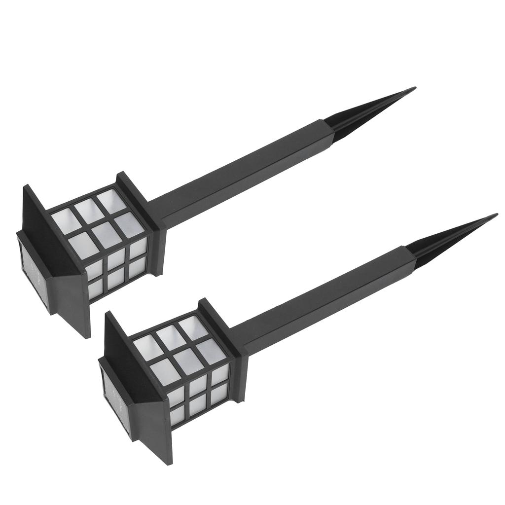 2Set LED Solar Lawn Light Waterproof Small House Shaped Stake Light Walkway Light White Light