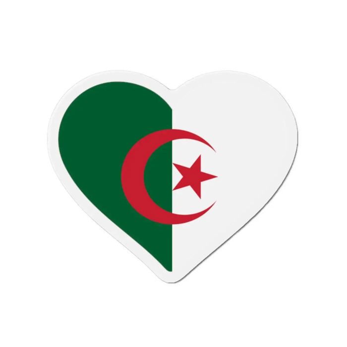 Aimant Coeur Drapeau Algérie - Multicolore - 7 Cm - 50 Pièces - Résine Synthétique - Mixte
