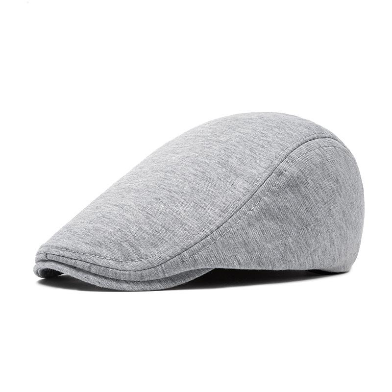 Boina masculina de outono e inverno de lã de aba leve, quente, chapéu para frente, boina britânica de topo mole, chapéu newsboy
