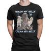 Men Women Funny Pibble Meme Wash My Belly T Shirt Pure Cotton Print Tee Shirts  Top Clothing