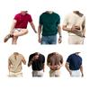 Herren Sommer T-Shirt Rundhals Einfarbig Kurzarm Strickhemd Atmungsaktiv Slim Fit Leichtes Basic T-Shirt Casual Business Top