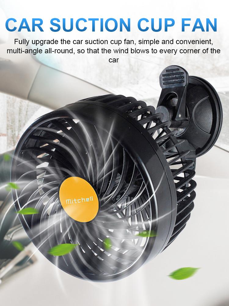 12/24V Car Cooling Fan Single Head Air Circulator Fan Sucker Electric Car Circulator Mini Car Fan Cooler for Auto Truck Off-Road