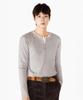 Lebyula Reve Cotton Modal Ribbed Henley Shirts - Gray