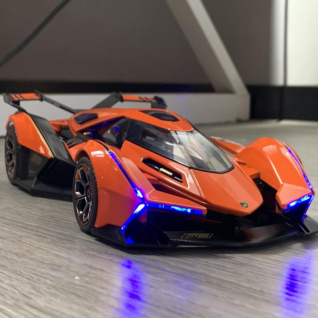 1/18 Lamborghini Vision Gran Turismo V12 GT Diecast Alloy Children's Toy Car Holiday Present High Simulation Collectibles Home Interior Gift