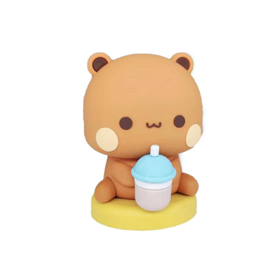 Cute Kawaii Bubu Dudu Panda Bear Figure Cartoon Exciting Bear Miniatures Collectible Animal Toy Doll Ornament Home Derocation
