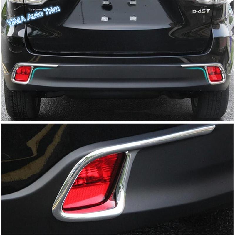 Car Rear Foglight Fog Lights Lamp Cover Trim For Toyota Highlander Kluger 2014 -  ABS Chrome Accessories Decor Frame Sticker