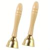 2pcs Hand Bells with Musical Wooden Handle Handheld Bells Percussion Music Instrument ZSY