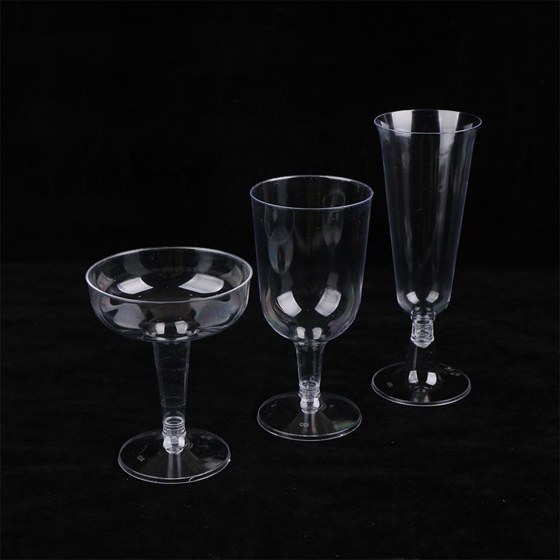 10 ks Plastové čiré šampaňské pohárky na koktejlový bar Sklenice na toasty Nádobí na narozeninovou oslavu výročí svatby