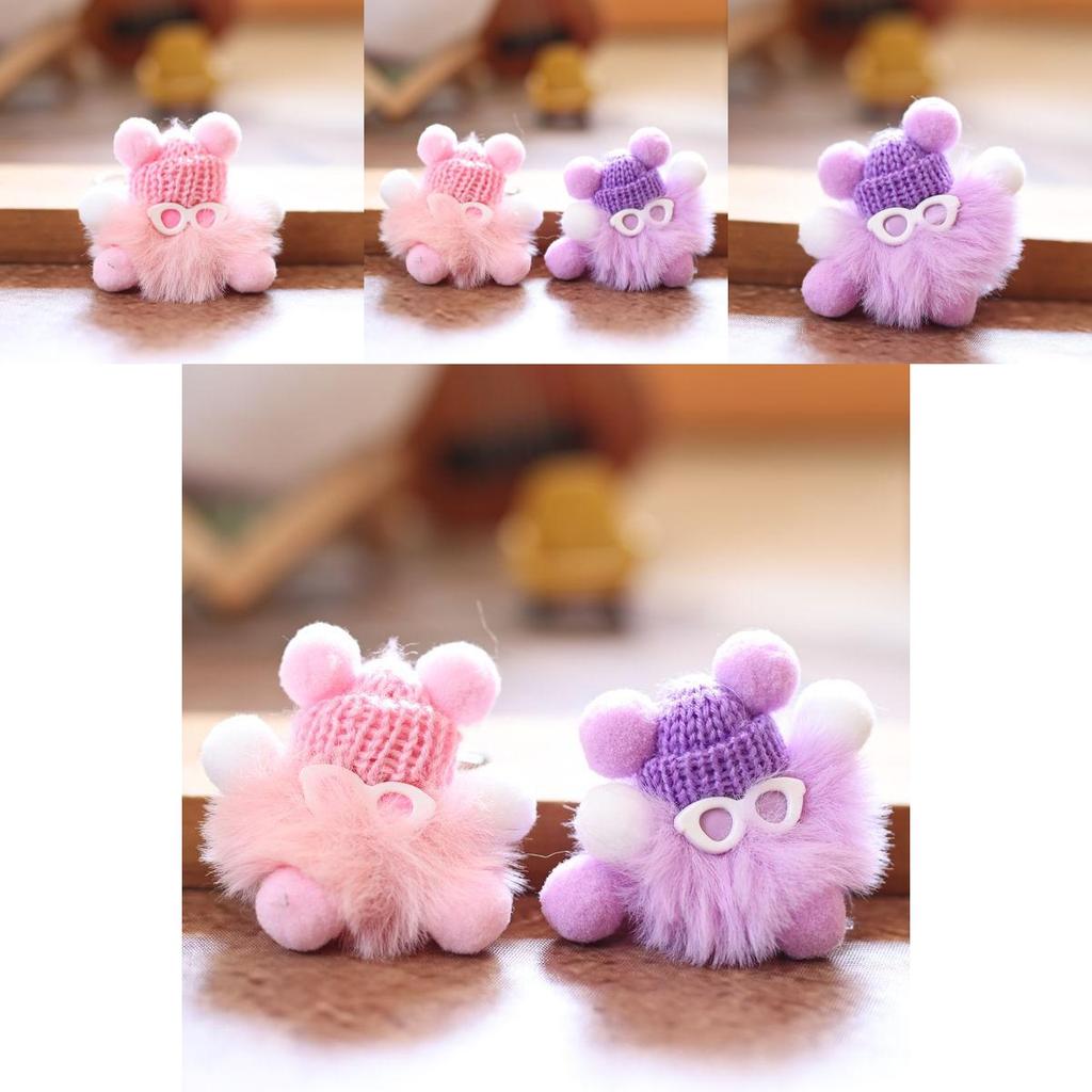 Soot Ball Plush Keychain Super Soft Stuffed Animal Toy For Girls Kids Backpack Charm Decor