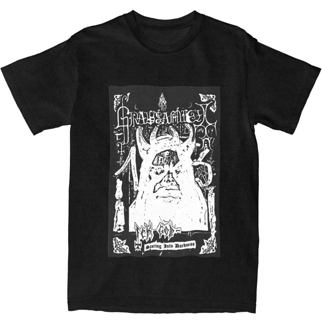 Sommarmode herr T-shirt Grausamhet musik black metal gotisk T-shirt Herr avslappnad lös ren bomullstopp