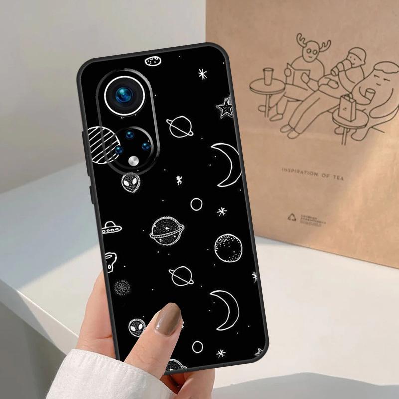 Schwarzer Mond Sterne Weltraum Astronaut Für Honor Magic 7 Lite 5 6 8 Pro Hülle Für Honor 400 200 90 70 50 X8c X8b X9a X9b X9c X9d Win