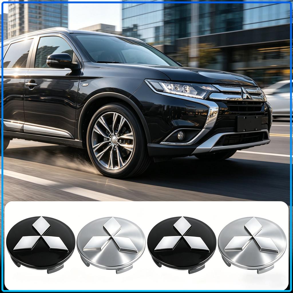4 szt. Osłona Piasty Koła Samochodu 3D Metalowa Nakładka Środkowa Felgi Wodoodporna Do Mitsubishi Lancer Lancer ASX Outlander 2 3 Pajero Mirage exzos Pajero 4