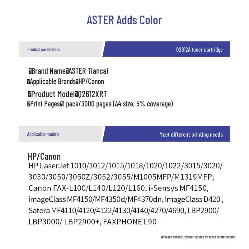 Generic Q2612A Black Toner Cartridge