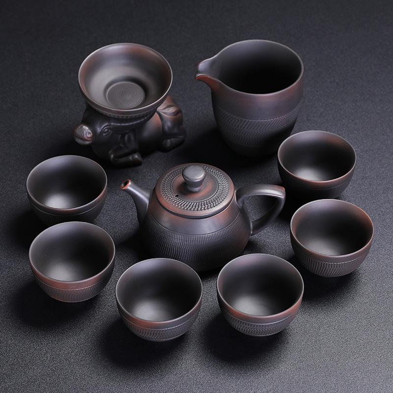 Purple Pottery Kung Fu Tea Set Household Purple Sand Brewing Teapot Teacup Tea Sea Tea Set Set High-End Business Gifts