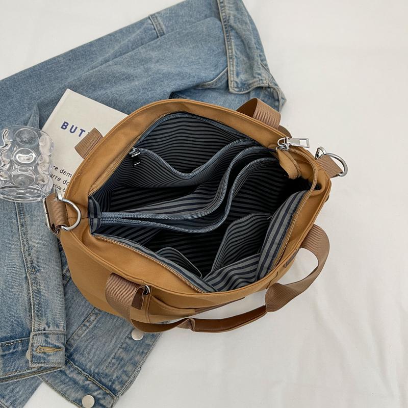 Sac à bandoulière grande capacité pour femme, fourre-tout en toile, sac de classe pour étudiante