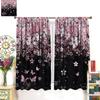 Watercolor Pink Art Butterflies Curtains for Living Room   Abstract Aesthetic Spring Nature Cherry Blossoms Rod Pocket Thermal In