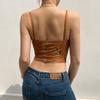 Slim Fit Lace Camisole Brown Lace Splicing Tank Top Streetwear Lace Corset  Travel