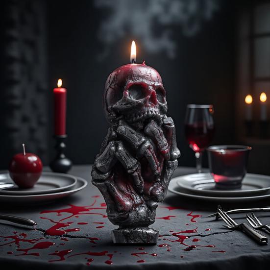 3D Skeleton Hand Candle Mold Halloween Skeleton Hand Rose Skull Silicone Mold for Epoxy Resin Casting Aromatherapy Soap Candle Making