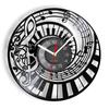 Music Notes Wall Art Treble Clef Vinyl Record Wall Clock Hanging Sheet Music Art Vintage Watch Rock N Roll Music Lover Gift