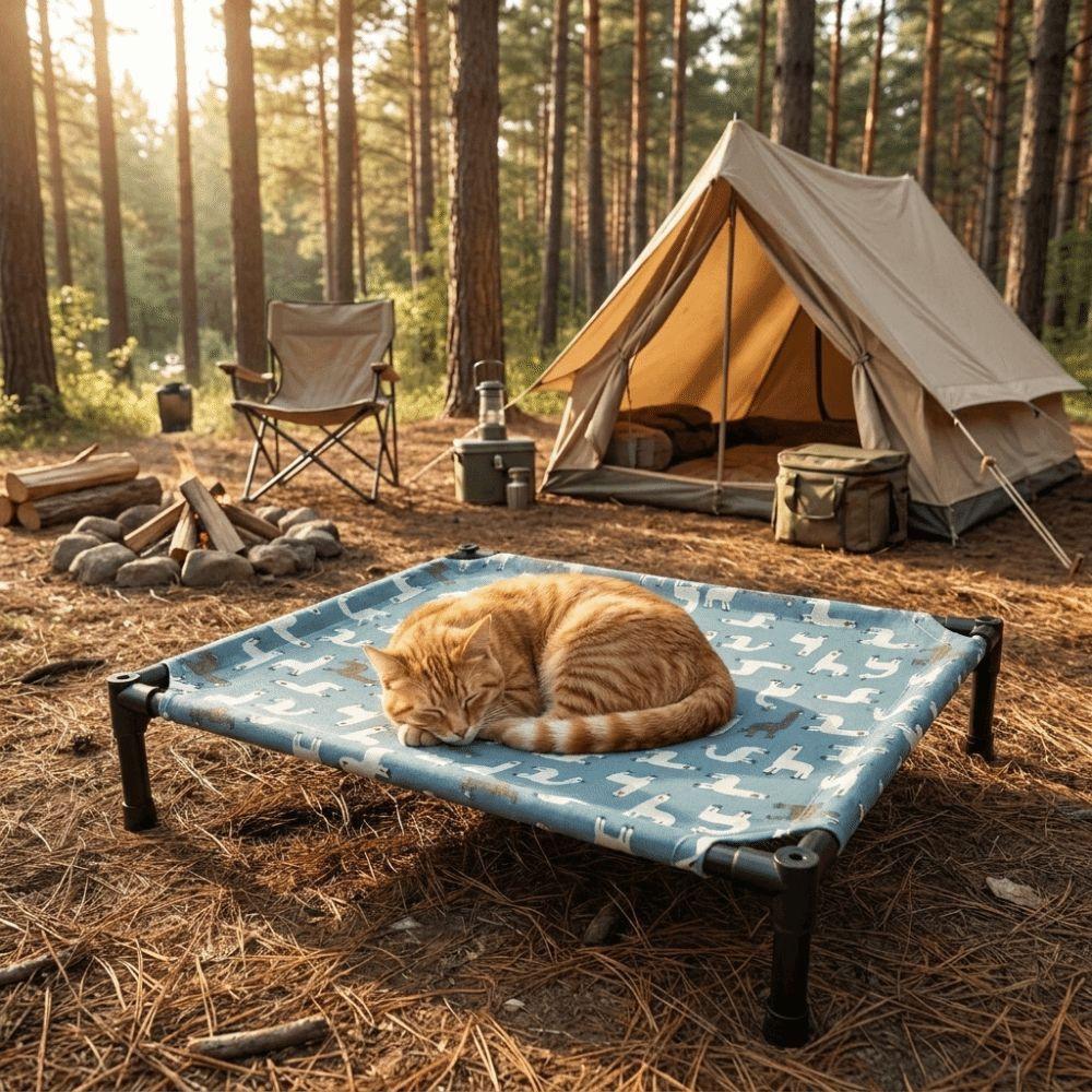 Moisture Proof Pet Camping Bed Non-Slip Cat Sofa Bed Durable Elevated Pet Bed Indoor Outdoor