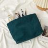 Corduroy Cosmetic Bag Women Korean Solid Color Makeup Organizer Travel Toiletry Pouch Beauty Case
