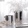 Creative Silver Metal Vase Leather Decorative Flower Pot Desk Decoration Flower Arrangement  Floral Vases Room Aesthetic Decor