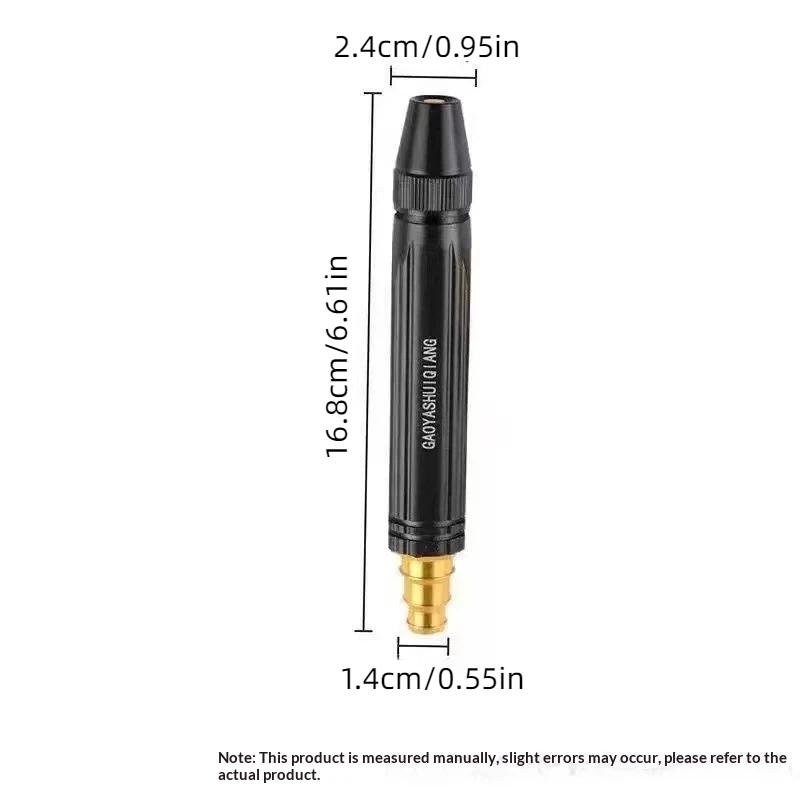 High Pressure Water Gun Adjustable Nozzle Black Easy Operation for Household Car Wash Garden Irrigation Walkway Cleaning