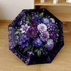 Purple Floral Bouquet Portable Automatic Umbrella Folding Umbrella With 8 Ribs Sturdy Construction Travel Essential Fashionable Accessory Best For